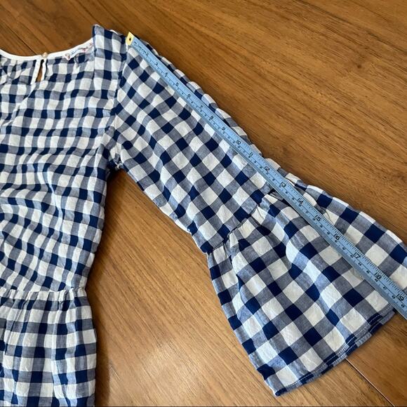 Le Sarte Pettegole Size 40 Small Check Flutter Sleeve Blouse - Picture 10 of 11